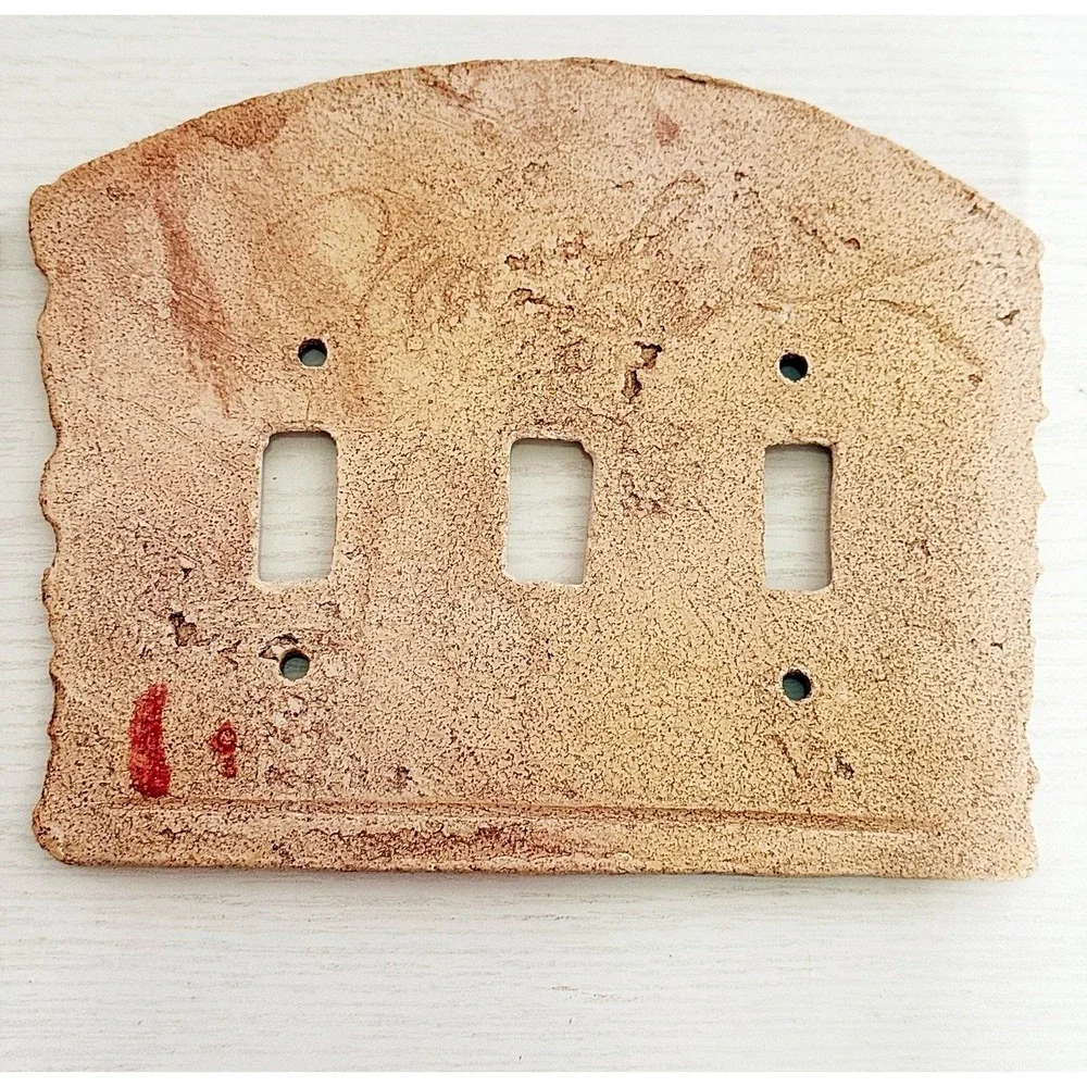 Vintage Ceramic Bamboo Light switch Covers. Set Of 2. 7